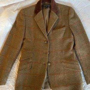 Ralph Lauren Black Label Tan Checkered Blazer